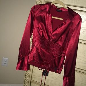 Bwear Glossy sexy  red blouse